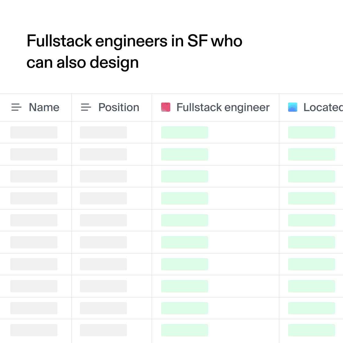 Recruiting interface
